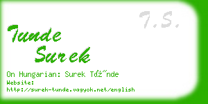 tunde surek business card